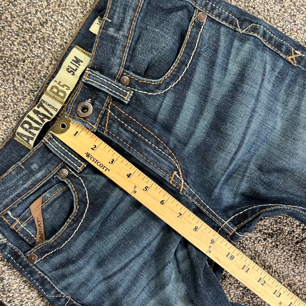 Ariat B5 Waco Slim Straight Leg Jeans Womens 16 Dark‎ Wash Denim Pants 10048253 - Picture 12 of 15